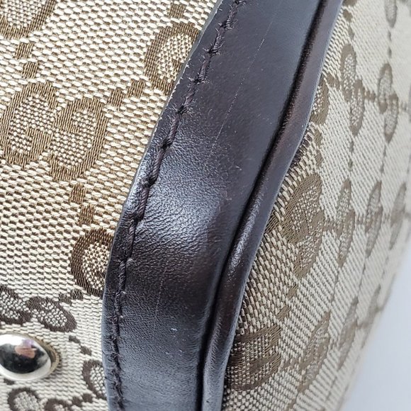 Gucci Boston Vintage Canvas Brown Satchel Bag - Picture 9 of 15